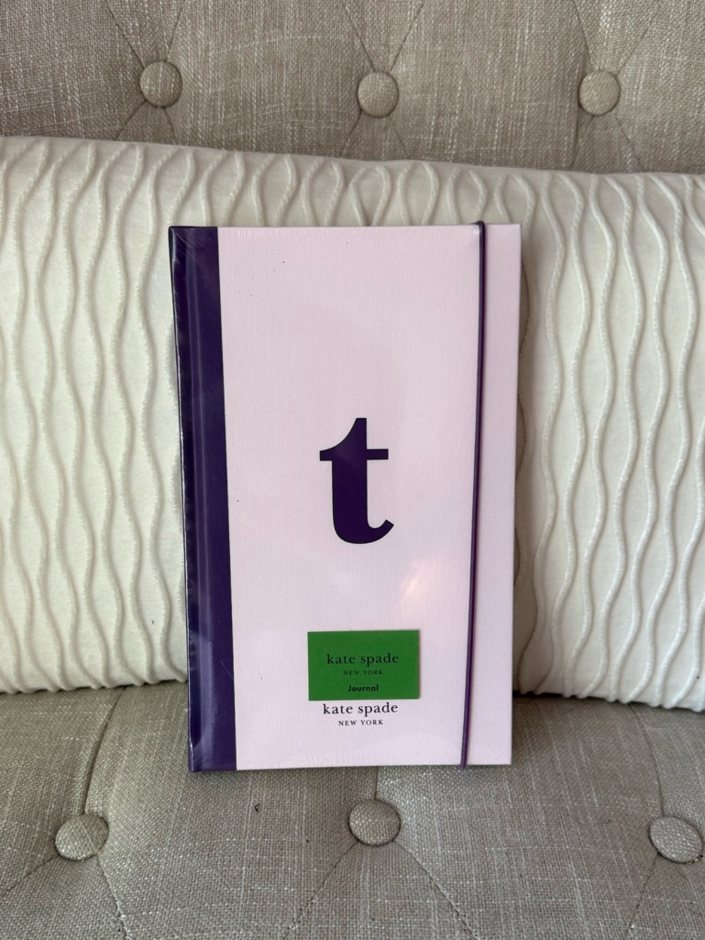 Kate Spade Just Mine Monogram T Bookcloth Journal Pink Purple - Picture 2 of 6